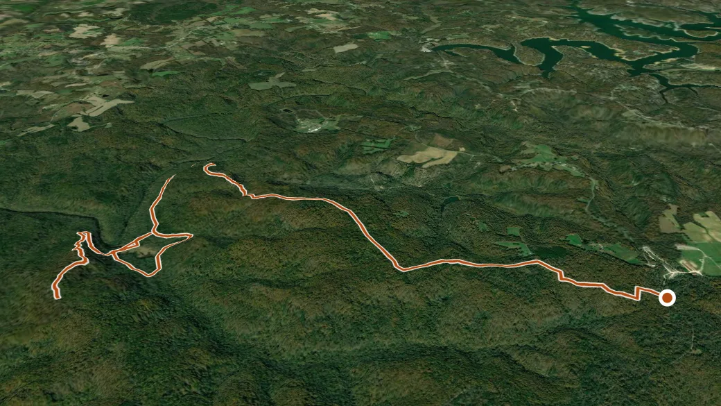 3-D terrain view of BTRL-First Creek Backcountry Surface Trail