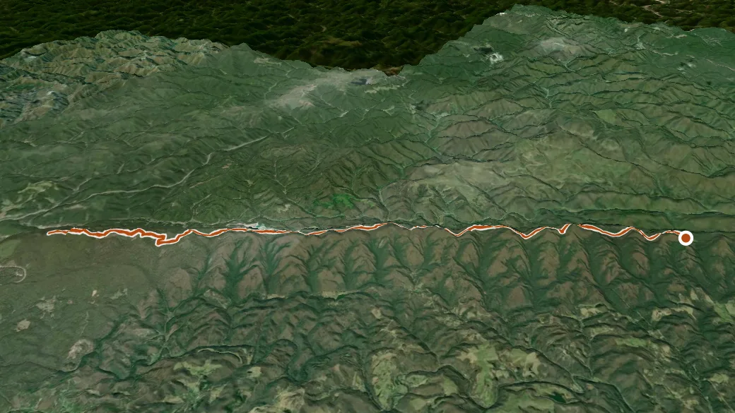 3-D terrain view of Pine Mountain State Scenic Trail - Birch Knob Section