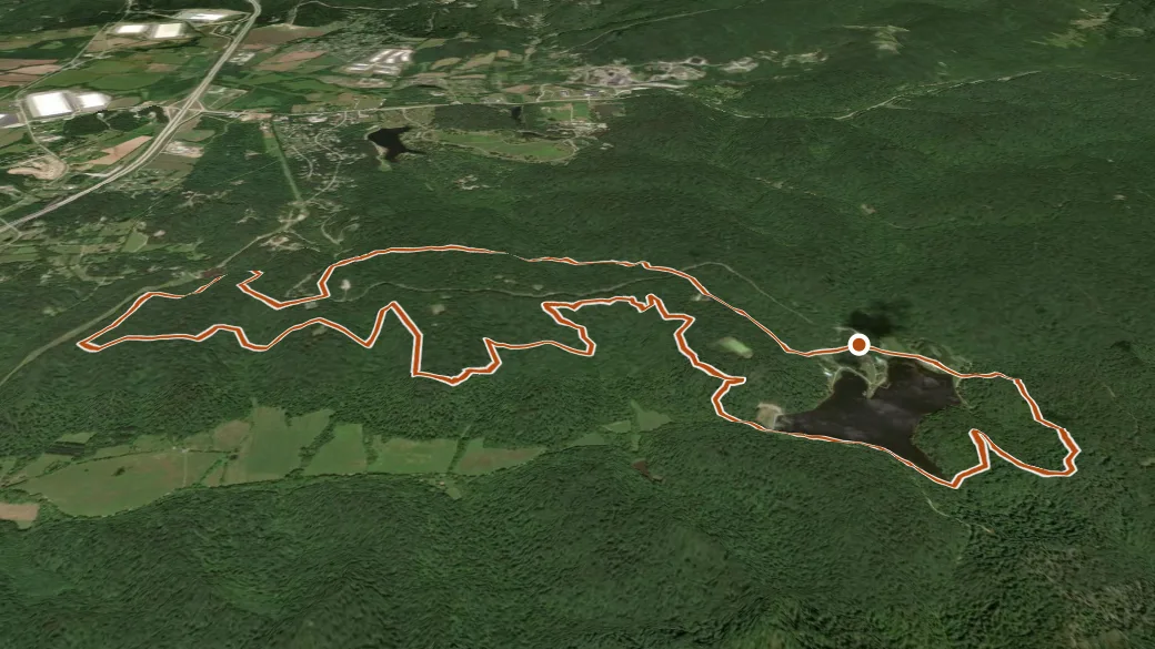 3-D terrain view of Seven Arrows Trail