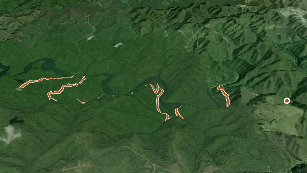 3-D terrain view of Lick Fish1023
