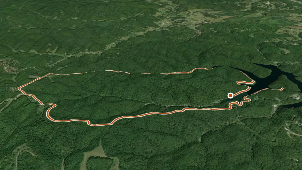 3-D terrain view of Michael Tygart Loop