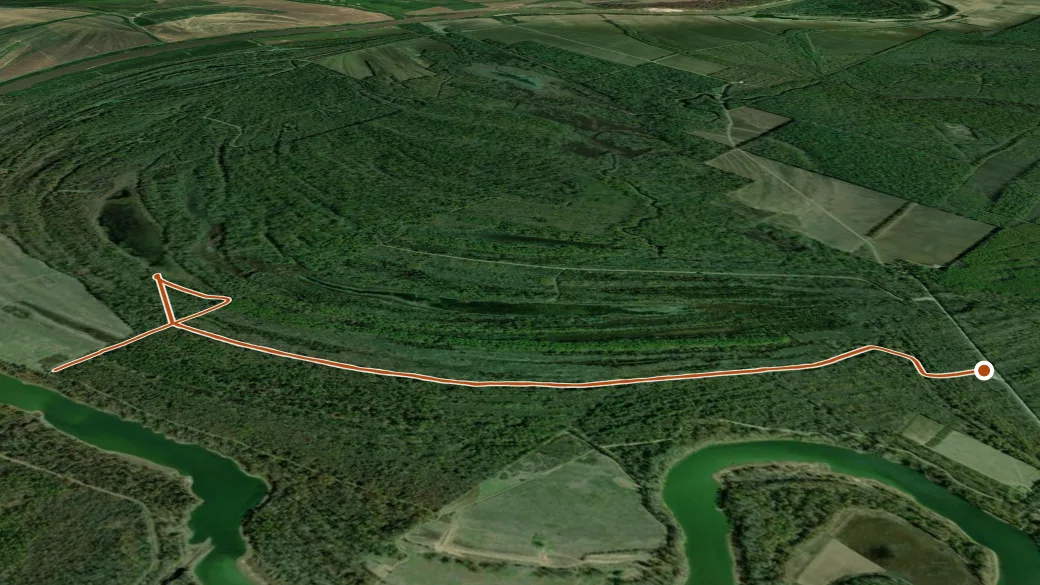 3-D terrain view of Duck Lake ATV Trail