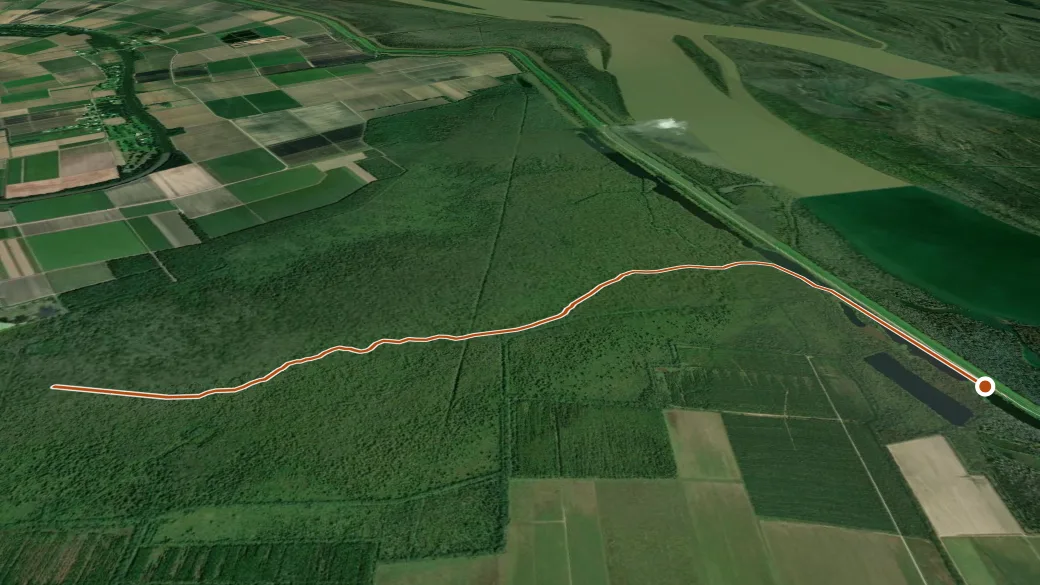 3-D terrain view of Yellow Bayou Trail