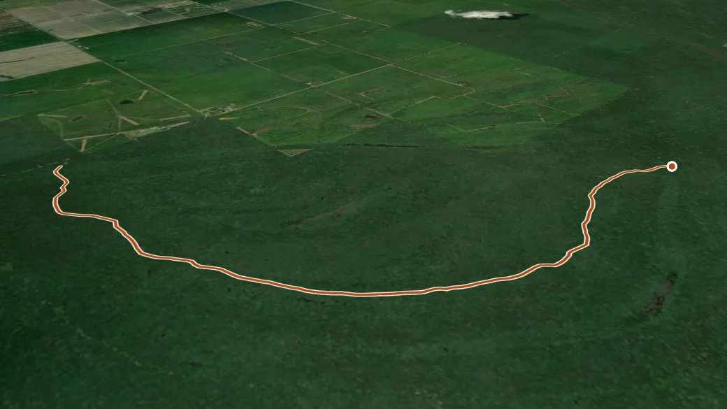 3-D terrain view of Wallace Lake White Trail