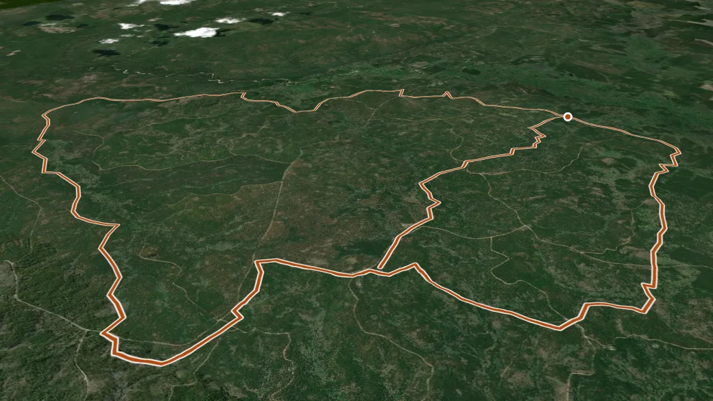 3-D terrain view of Sandstone Trail
