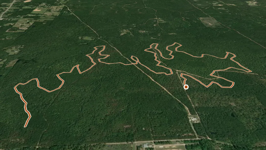 3-D terrain view of Livingston Hickman Loop