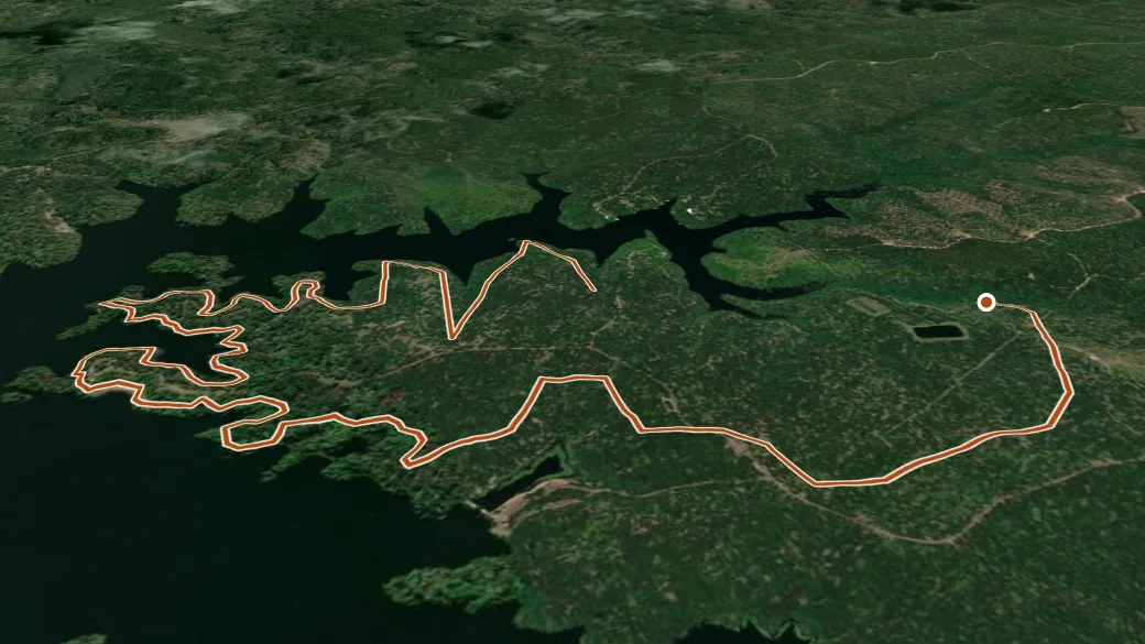 3-D terrain view of Kincaid
