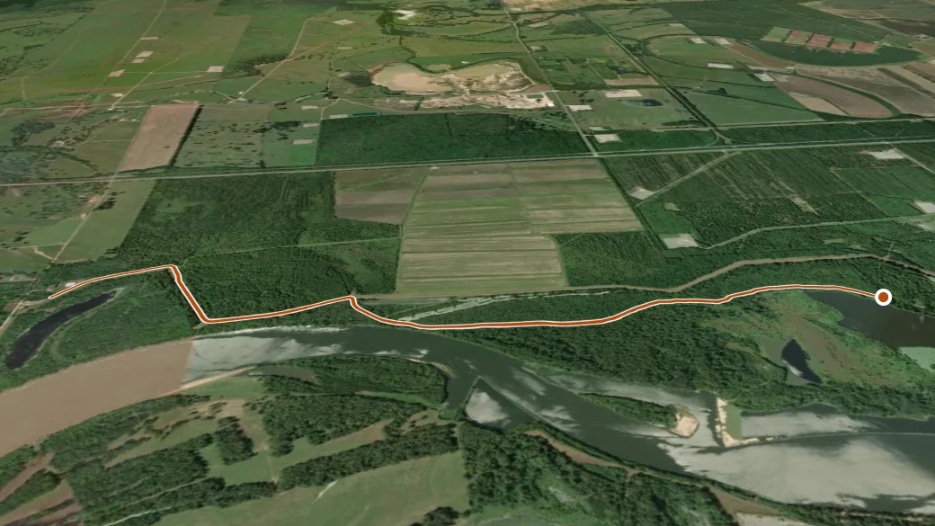 3-D terrain view of Yates ATV Trail