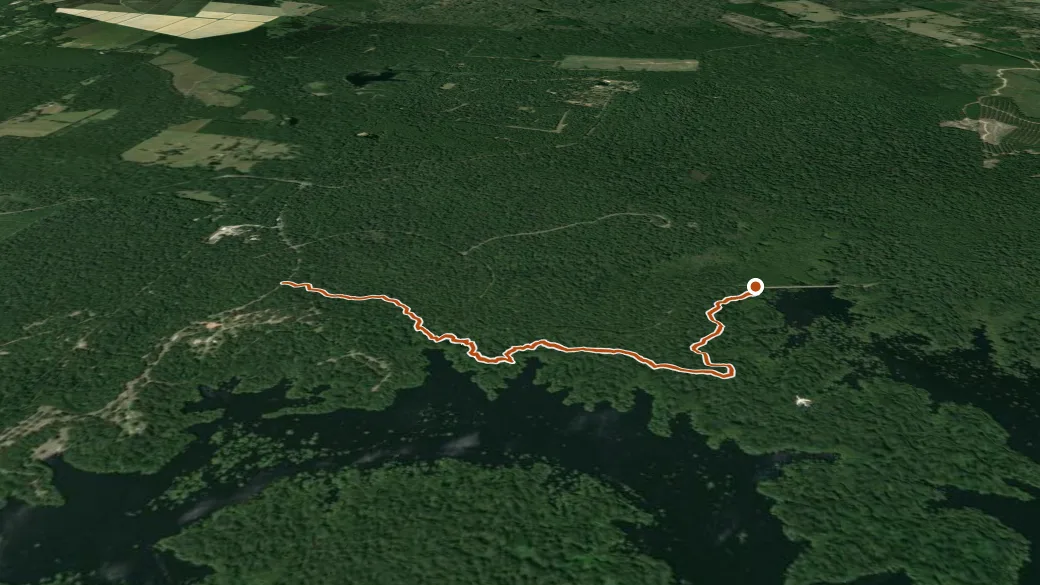 3-D terrain view of South to North Landing Trail