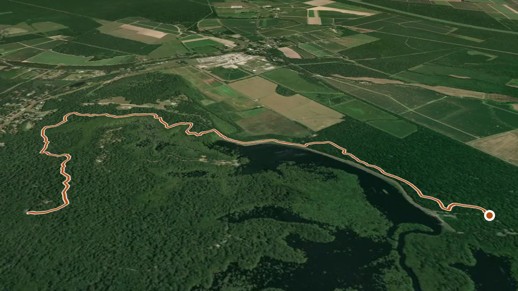3-D terrain view of North to East Landing Trail