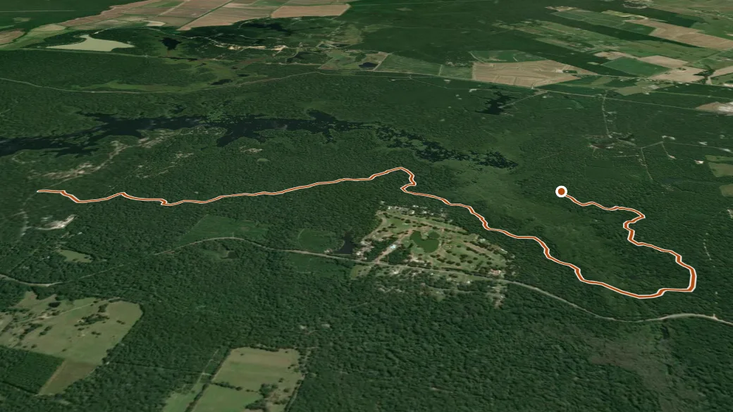 3-D terrain view of East Landing to South Landing Trail