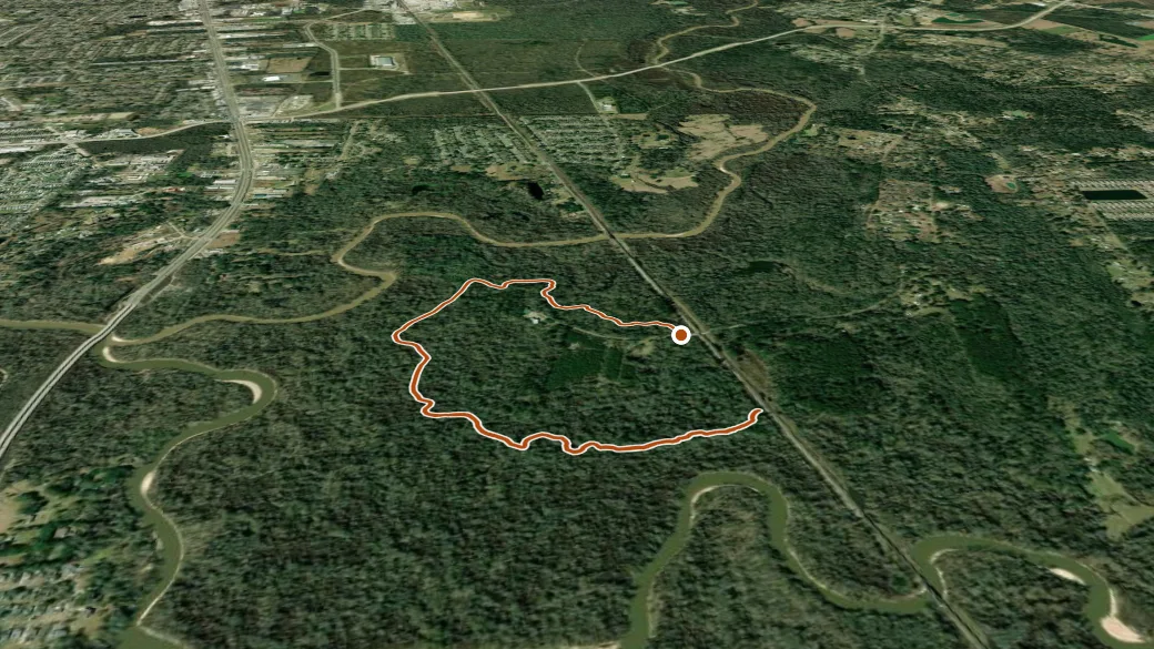 3-D terrain view of Hardwood Forest Loop