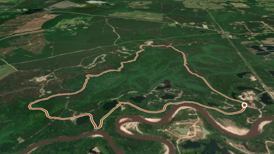 3-D terrain view of Gorge Trail