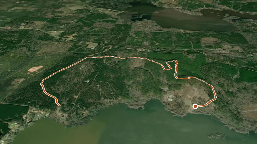 3-D terrain view of Cypress Bend Trail