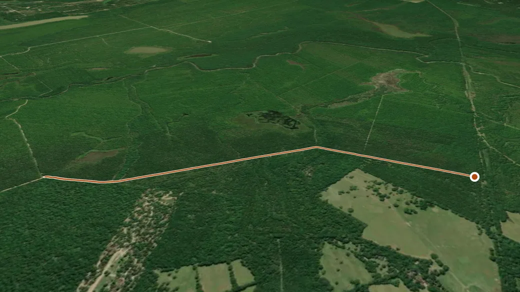 3-D terrain view of Rhinehart Lake Trail