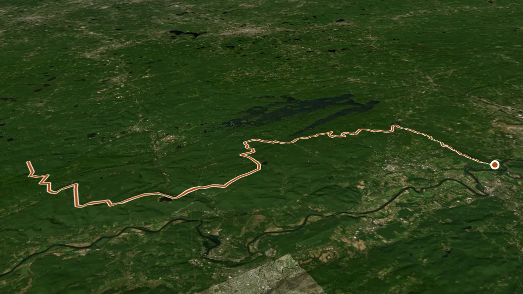 3-D terrain view of New England National Scenic Trail