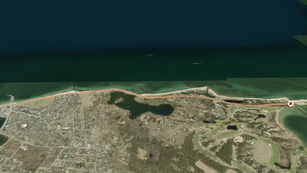 3-D terrain view of Martha's Vinyard - roadside paths