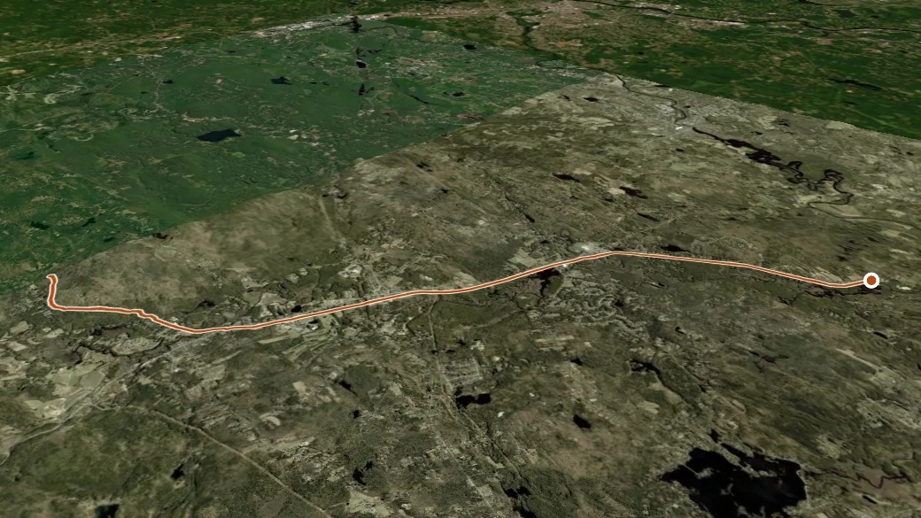 3-D terrain view of Mason NH Rail Trail ext.