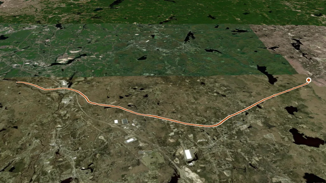 3-D terrain view of Southern New England Trunkline