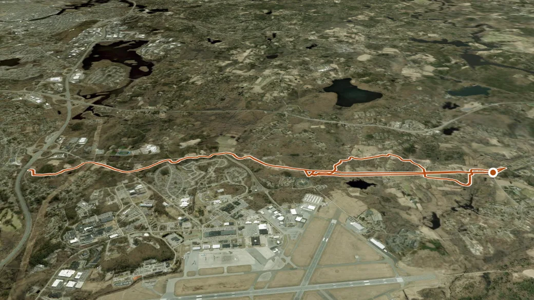 3-D terrain view of Battle Road Trail (multi-purpose recreational path)