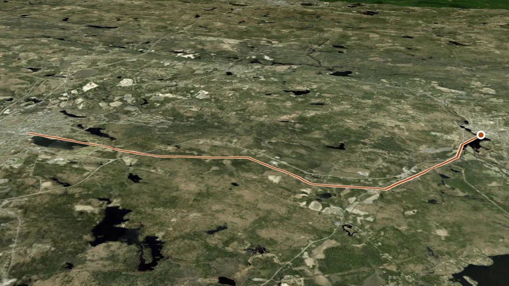 3-D terrain view of North Central Pathway