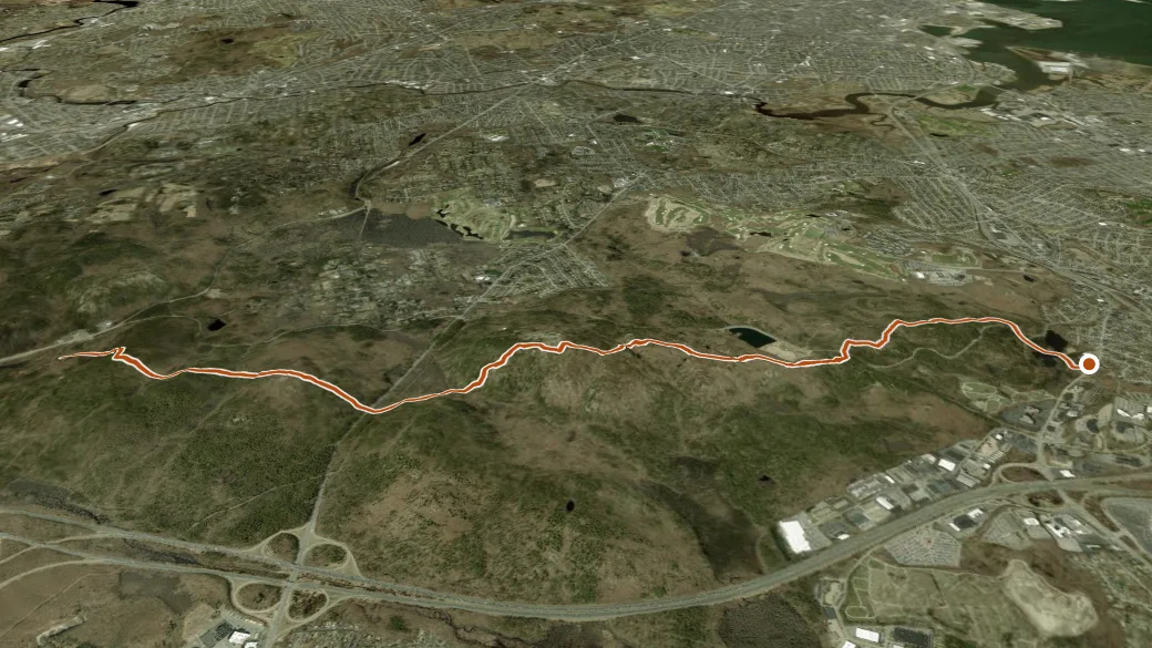 3-D terrain view of Skyline Trail