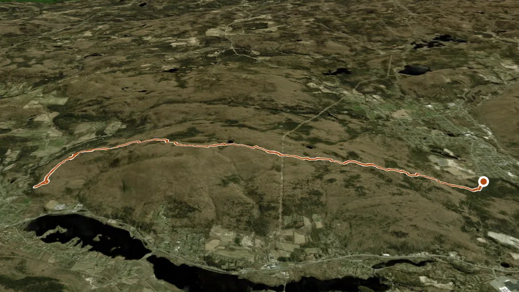 3-D terrain view of Appalachian Trail