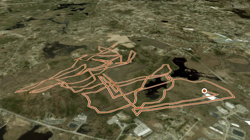 3-D terrain view of Ward Reservation