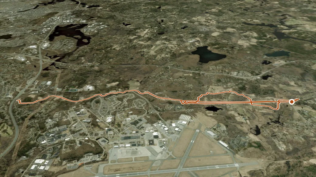 3-D terrain view of Battle Road Trail (multi-purpose recreational path)