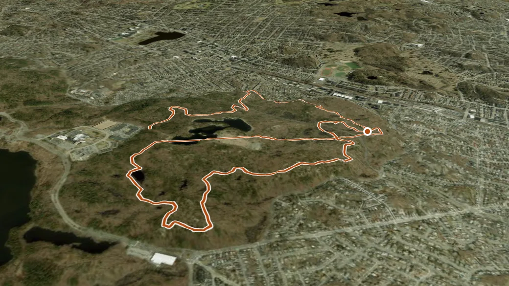 3-D terrain view of Rock Circuit Trail