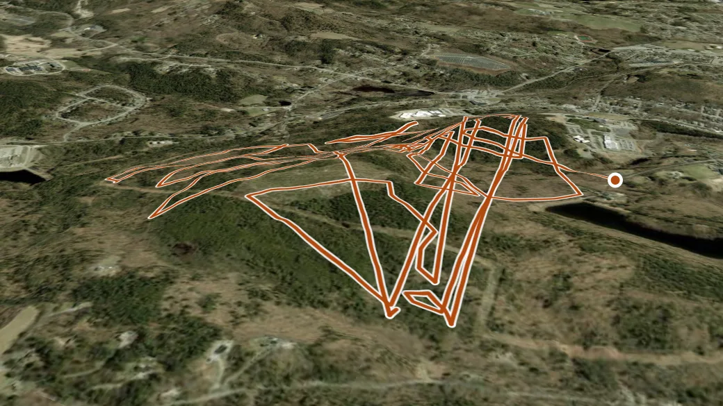 3-D terrain view of Flat Rock Wildlife Sanctuary