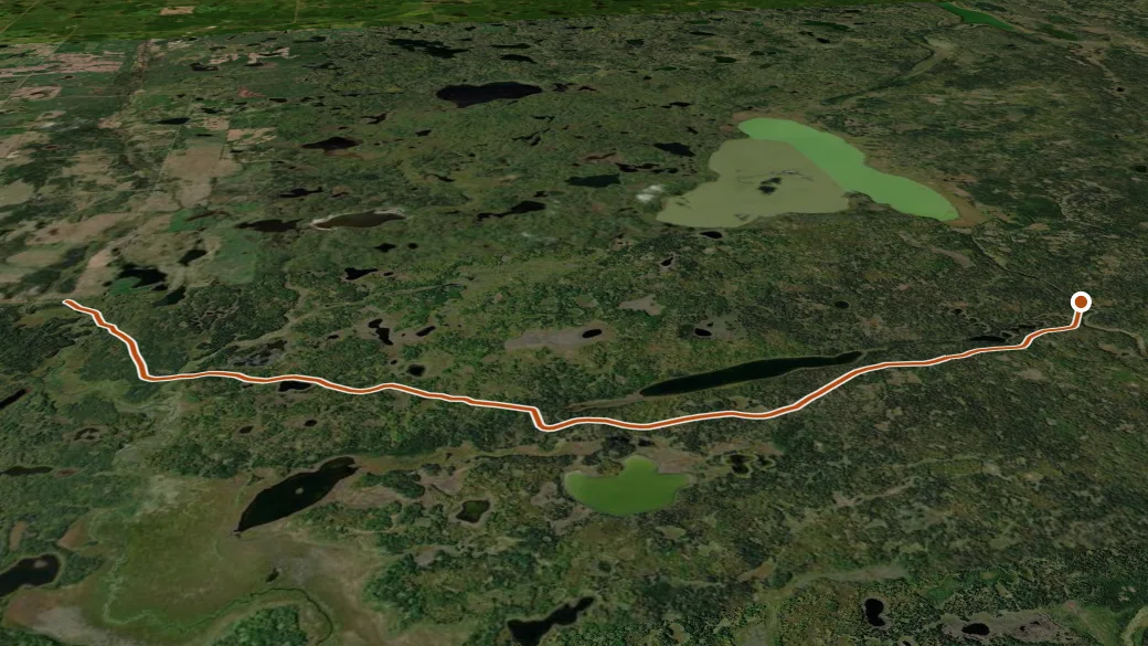 3-D terrain view of Long Lake