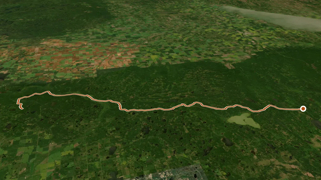 3-D terrain view of Central Trail