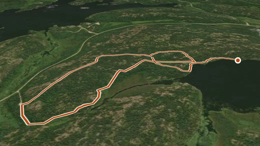 3-D terrain view of McGillivray Falls Self-Guiding Trail
