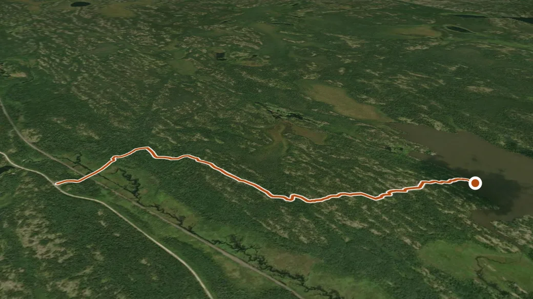 3-D terrain view of Bear Lake Hiking Trail