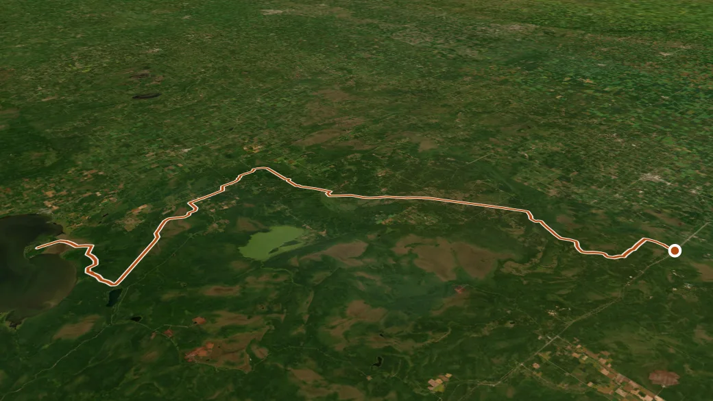3-D terrain view of Provincial Trail 58