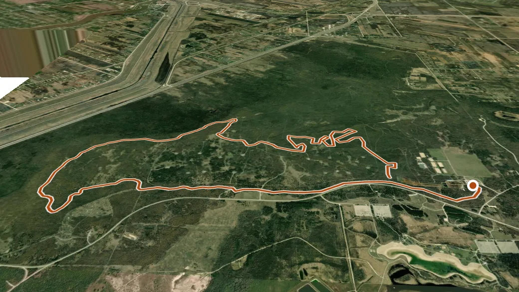 3-D terrain view of Bluestem Trail