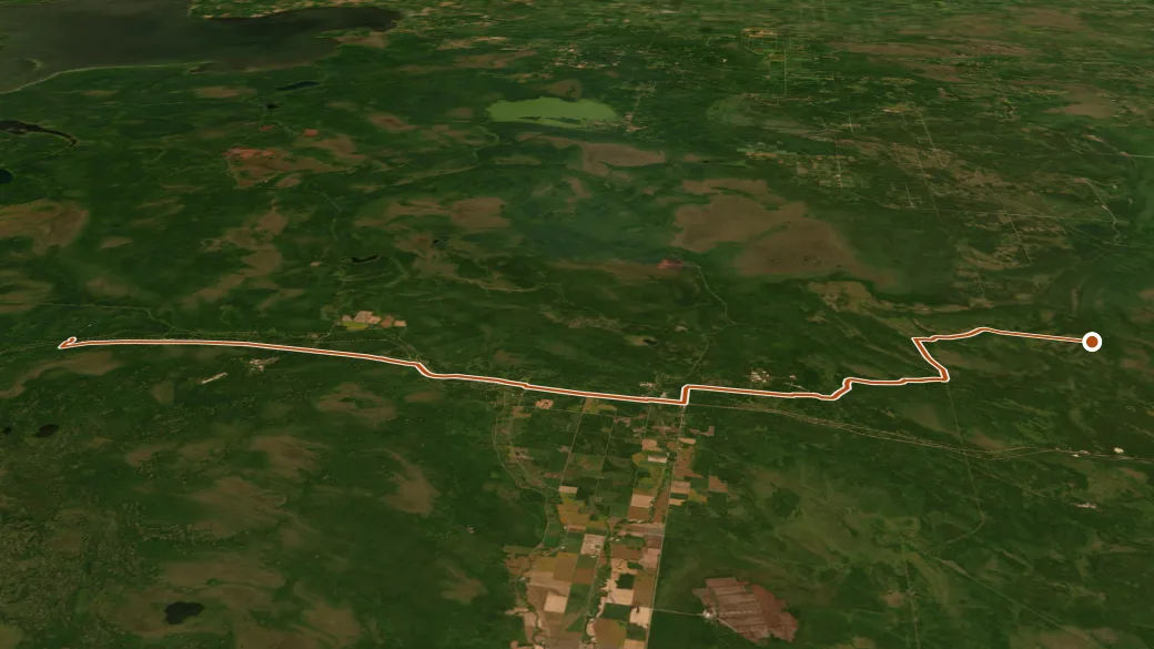 3-D terrain view of Snoman Trail 256