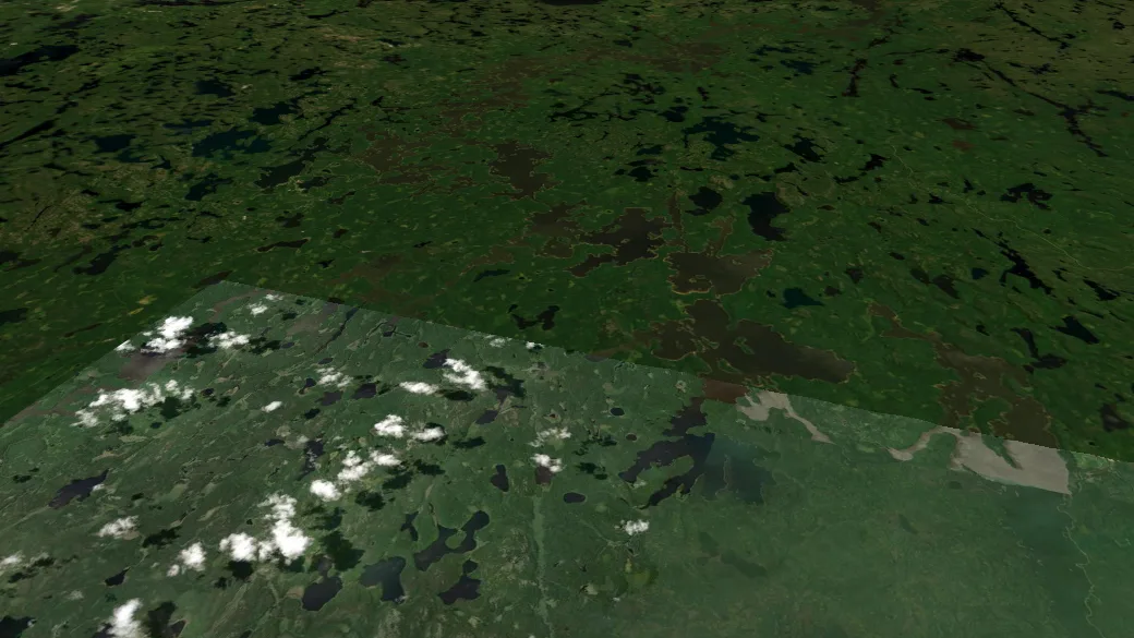 3-D terrain view of Mantario Trail