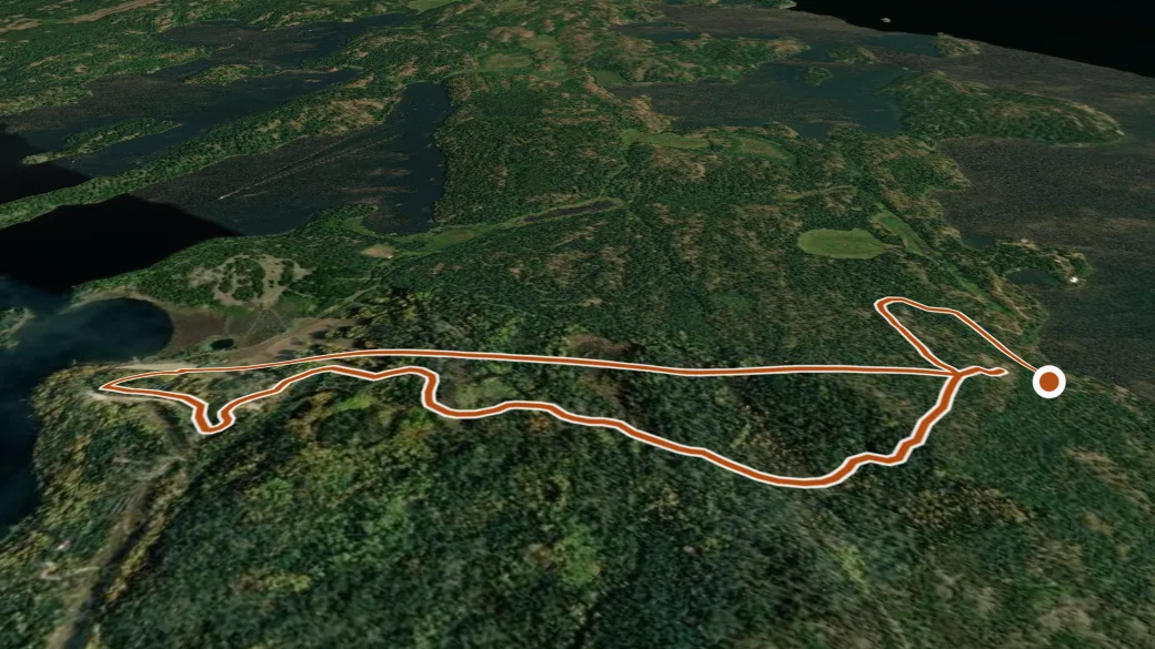 3-D terrain view of High Lake Trail