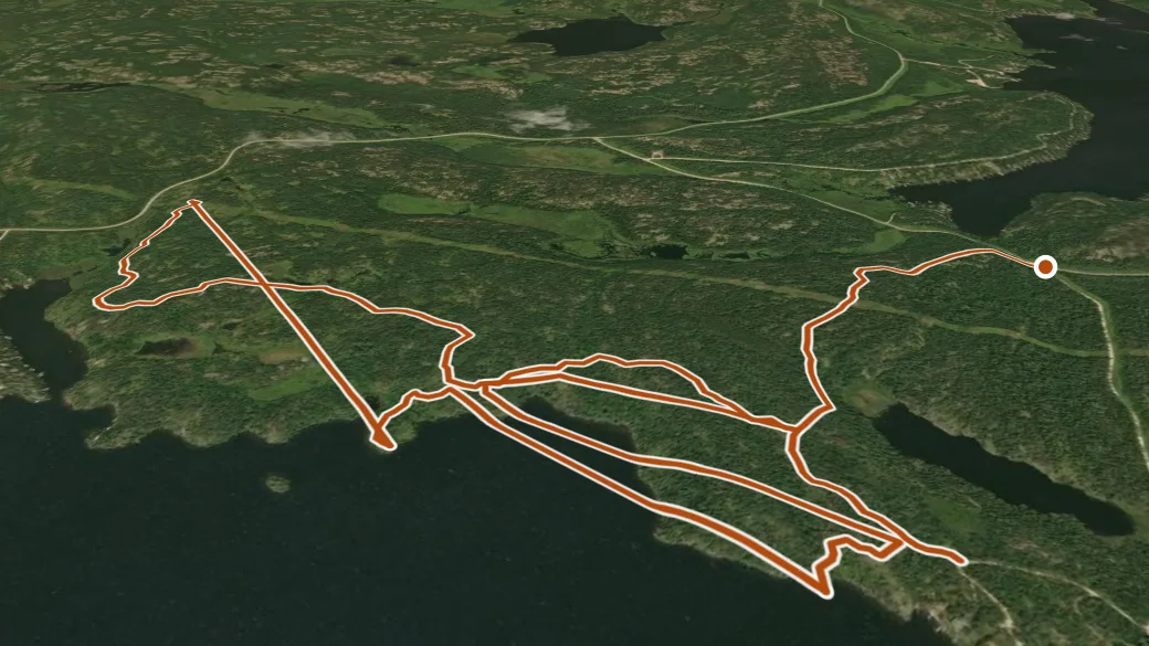 3-D terrain view of Lost Lake Trail