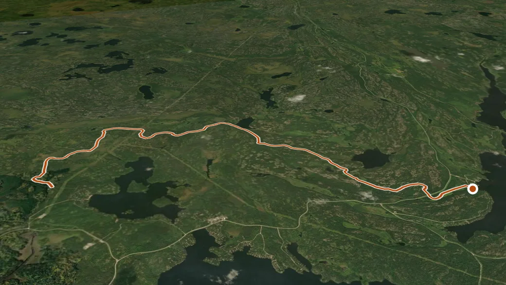 3-D terrain view of Snoman Trail 775