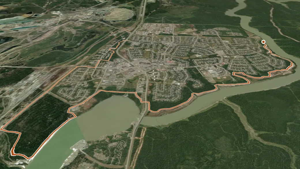 3-D terrain view of Millenium Trail