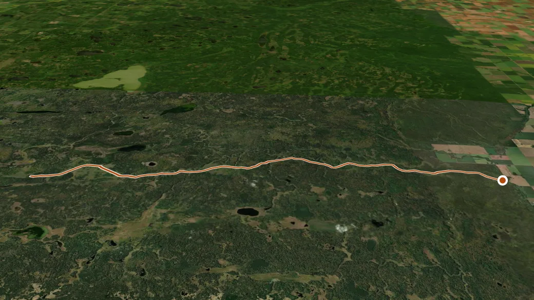 3-D terrain view of Strathclair Trail