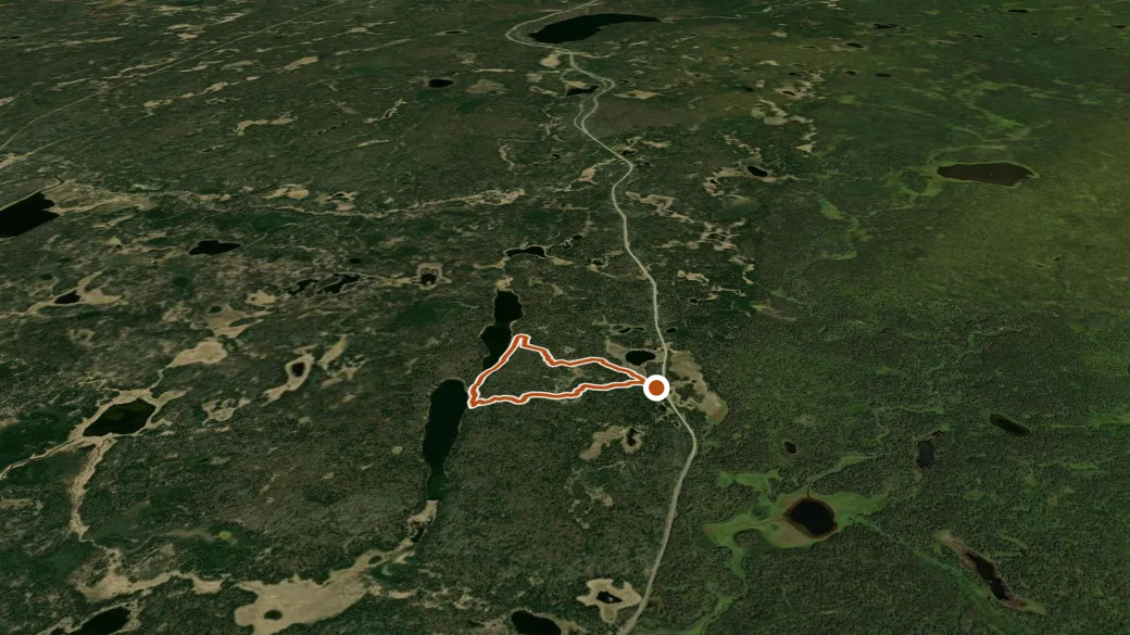 3-D terrain view of Bead Lakes