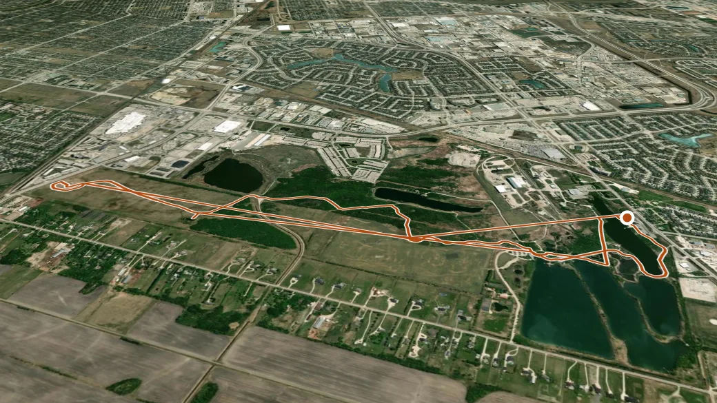 3-D terrain view of FortWhyte Greenway