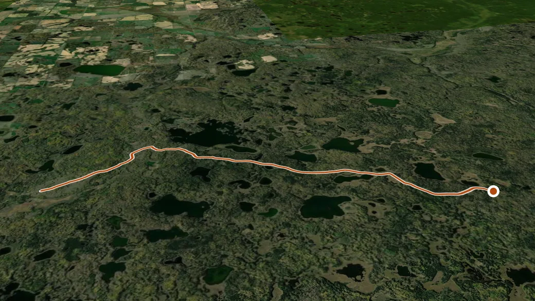 3-D terrain view of Baldy Lake Trail