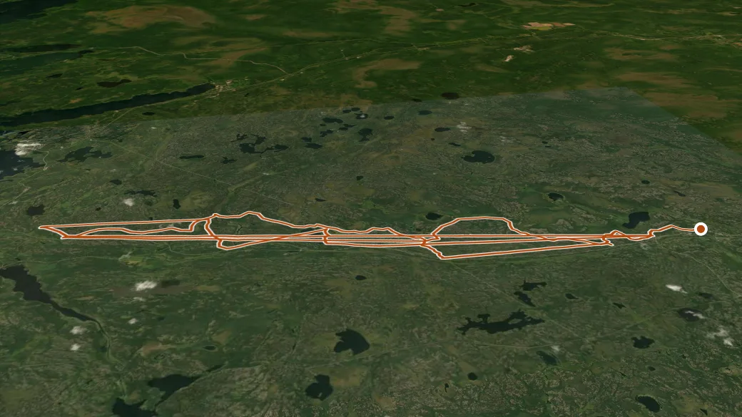 3-D terrain view of Centennial Trail