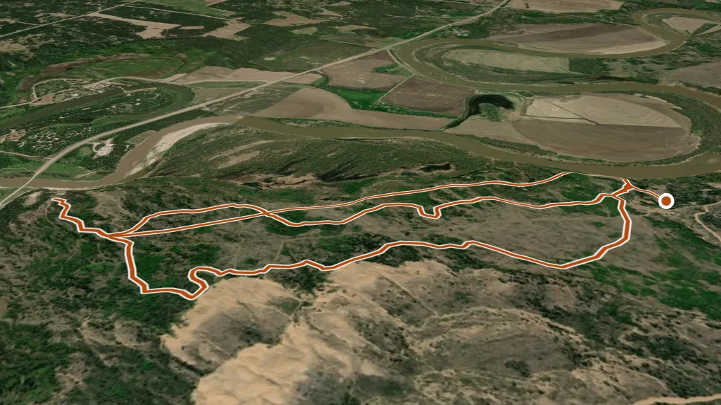 3-D terrain view of Devils Punch Bowl Trail