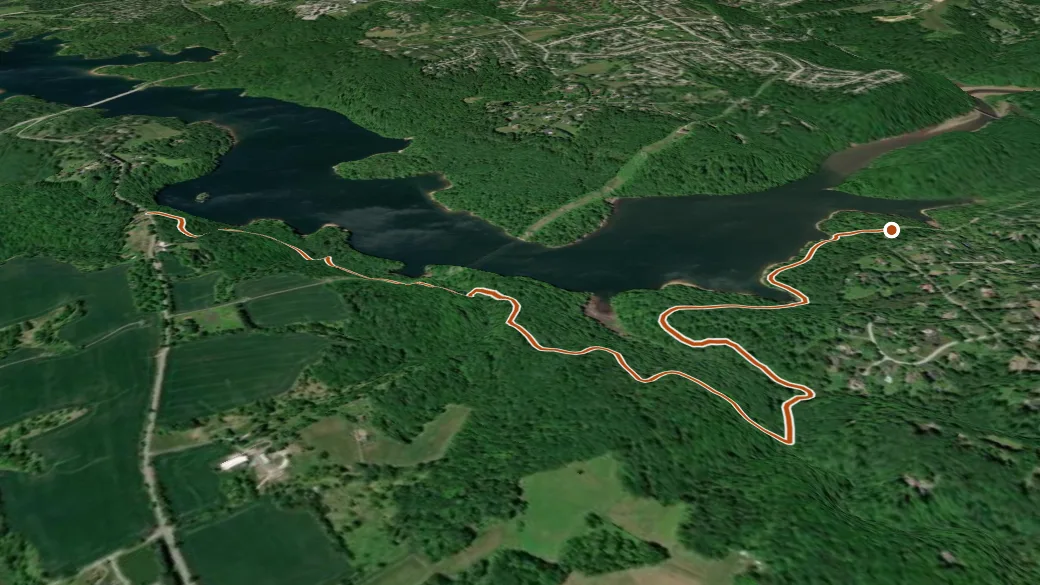 3-D terrain view of Blue Trail (Loch Raven Reservoir Cooperative Wildlife Management Area)